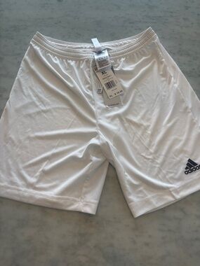 adidas White Performance Soccer Shorts for Kids